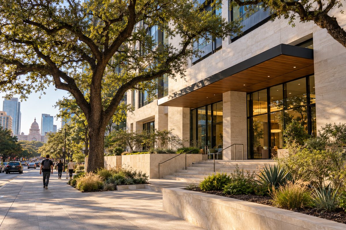 Street view of 1301 Barton Springs Road location in Austin, Texas.